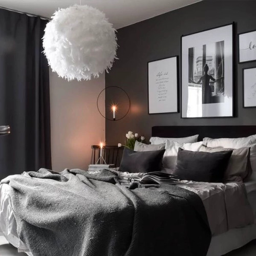 لوستر پر مدرن چراغ آویز پر کد 101 اتاق خواب سیسمونی و جهیزیه کد ۷۳۱۴